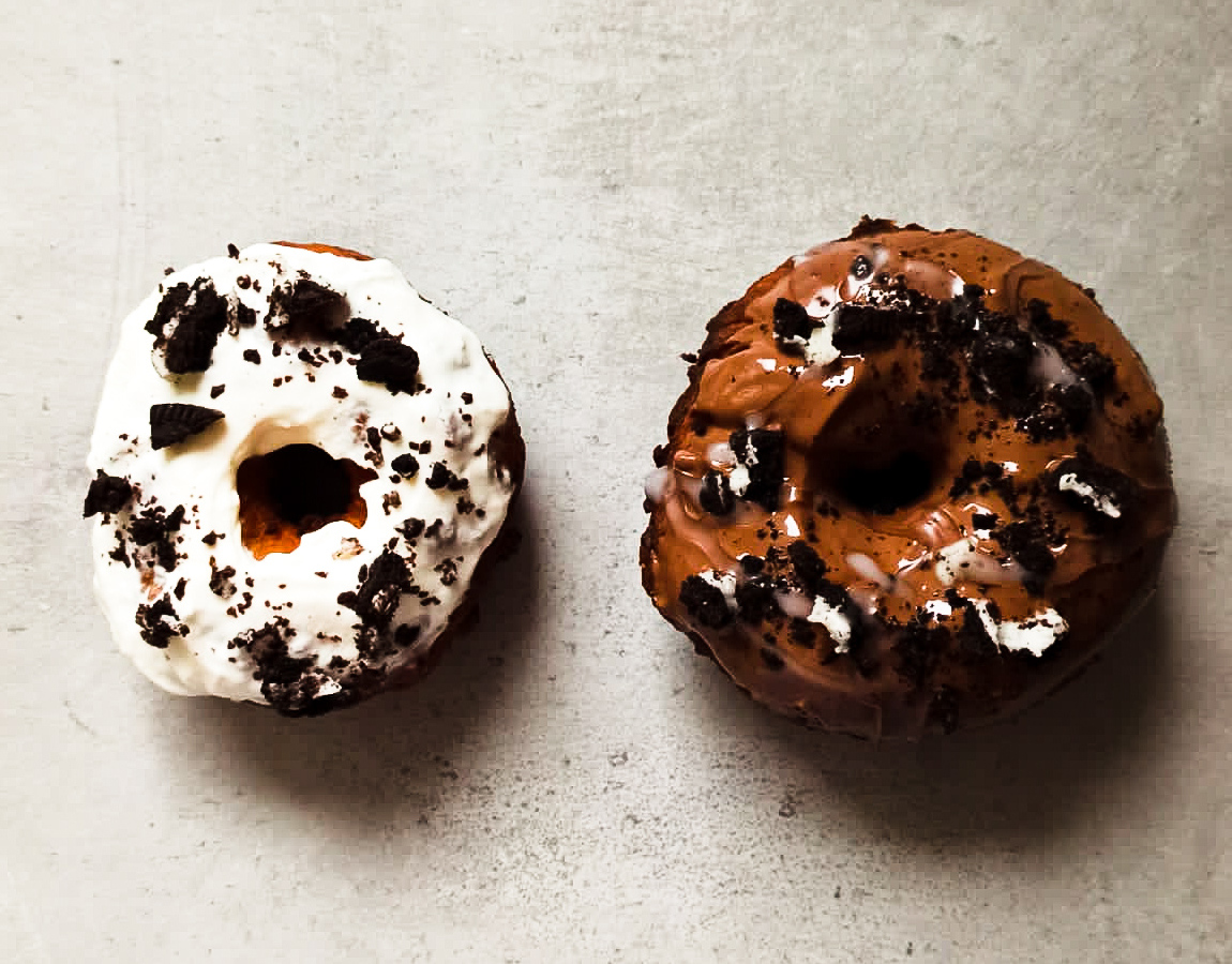 oponki serowe donuty z czekoladą i ciasteczkami oreo